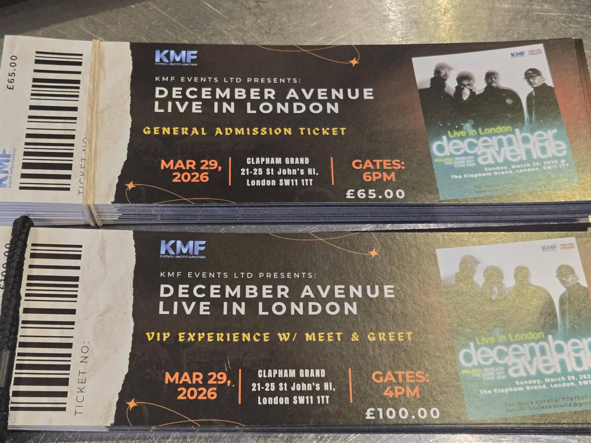 DECEMBER AVENUE Live in London concert 29 March 2026 at The Clapham Grand tickets are now available at APO Restobar for a limited time only. Secure your tickets now. To reserve, call 07737996848 or message us via Facebook or Instagram. Hurry, supplies are limited.